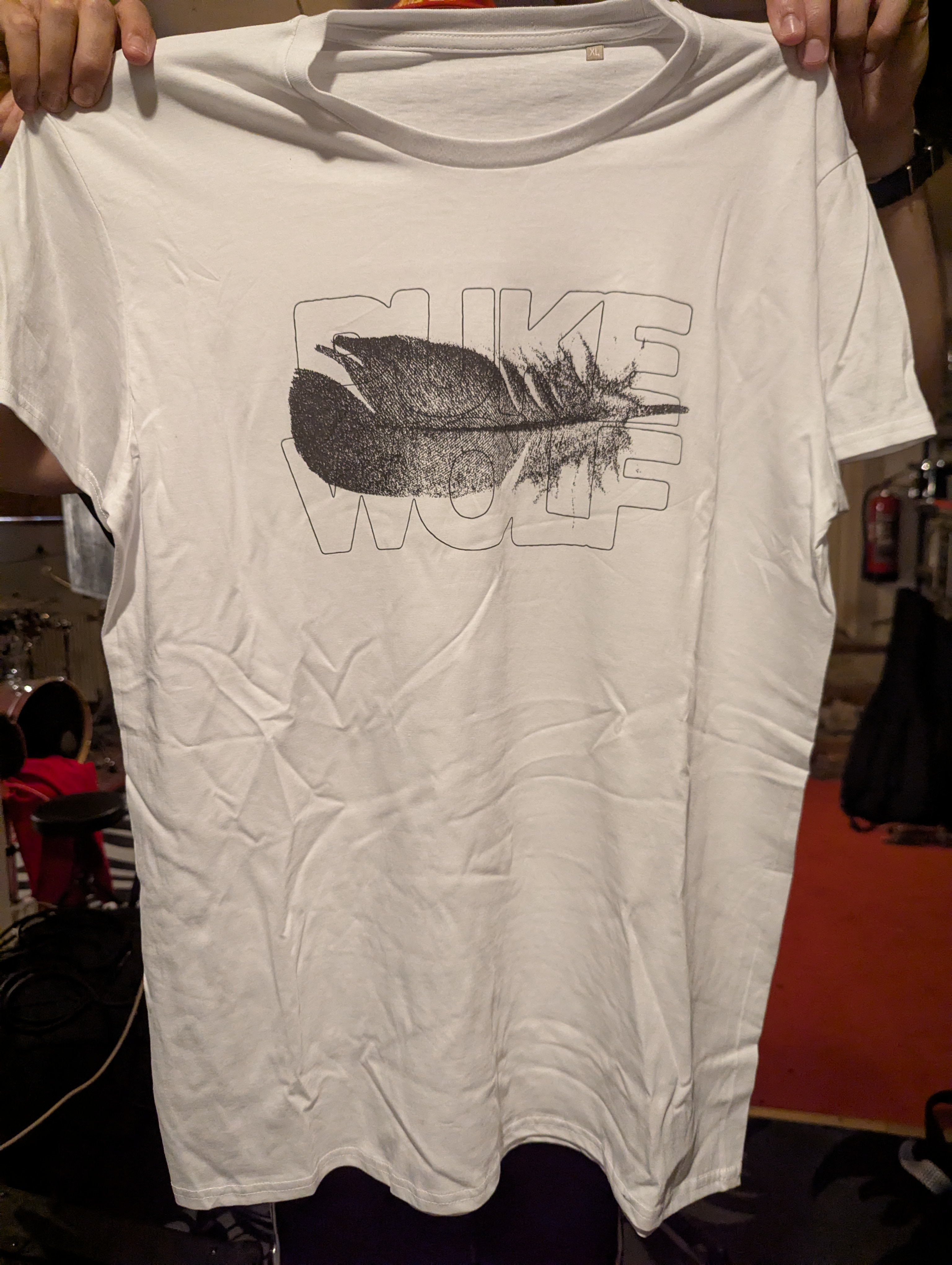 feather on a t-shirt